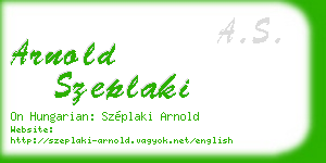 arnold szeplaki business card